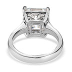 Moissanite (Asscher Cut) Solitaire Ring in Platinum Overlay Sterling Silver 5.40 Ct.
