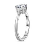 Moissanite Solitaire Ring in Rhodium Overlay Sterling Silver 0.94 Ct.