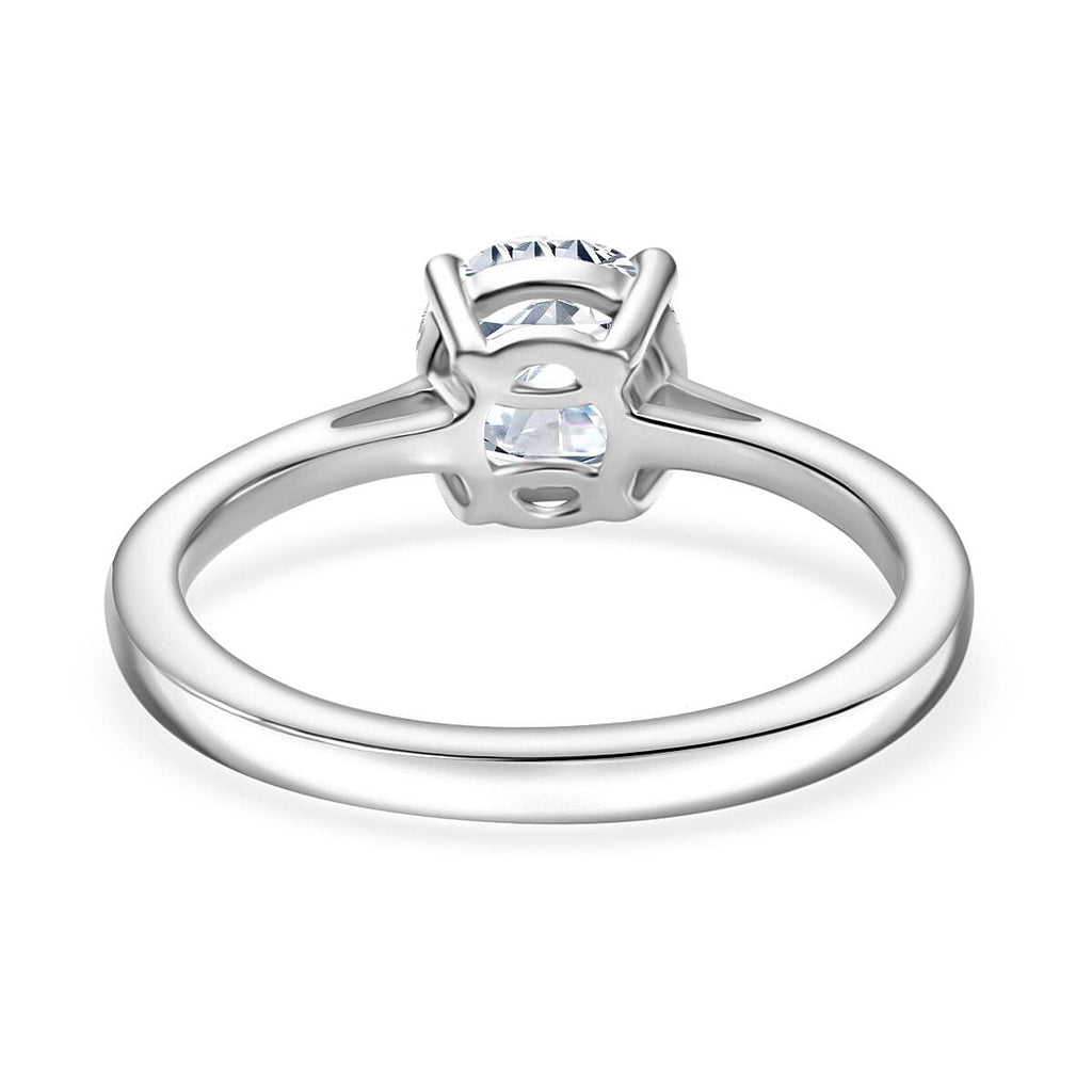 Moissanite Solitaire Ring in Rhodium Overlay Sterling Silver 0.94 Ct.