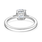 Moissanite Solitaire Ring in Rhodium Overlay Sterling Silver 0.94 Ct.