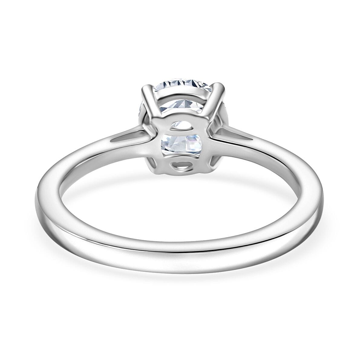 Moissanite Solitaire Ring in Rhodium Overlay Sterling Silver 0.94 Ct. 8054200 5