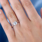 Designer Inspired - Moissanite Solitaire Ring in Asscher Cut-  Rhodium Overlay Sterling Silver 1.15 Ct