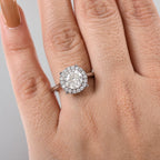 Moissanite Solitaire Ring in Rhodium Overlay Sterling Silver 2.21 Ct.