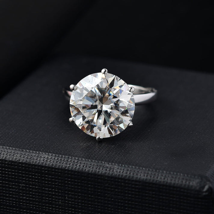 Moissanite Solitaire Ring in Sterling Silver with Rhodium Overlay 7990032 2