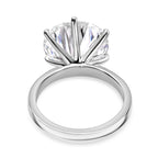 Moissanite Solitaire Ring in Rhodium Overlay Sterling Silver 7.5 Ct.