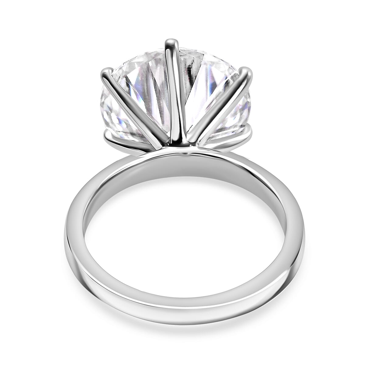 Moissanite Solitaire Ring in Sterling Silver with Rhodium Overlay 7990032 5