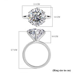 Moissanite Solitaire Ring in Rhodium Overlay Sterling Silver 7.5 Ct.