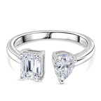 First Time Ever TOI ET MOI - GRA Certified D-VS1 Moissanite Ring in Rhodium Overlay Sterling Silver 1.70 Ct.