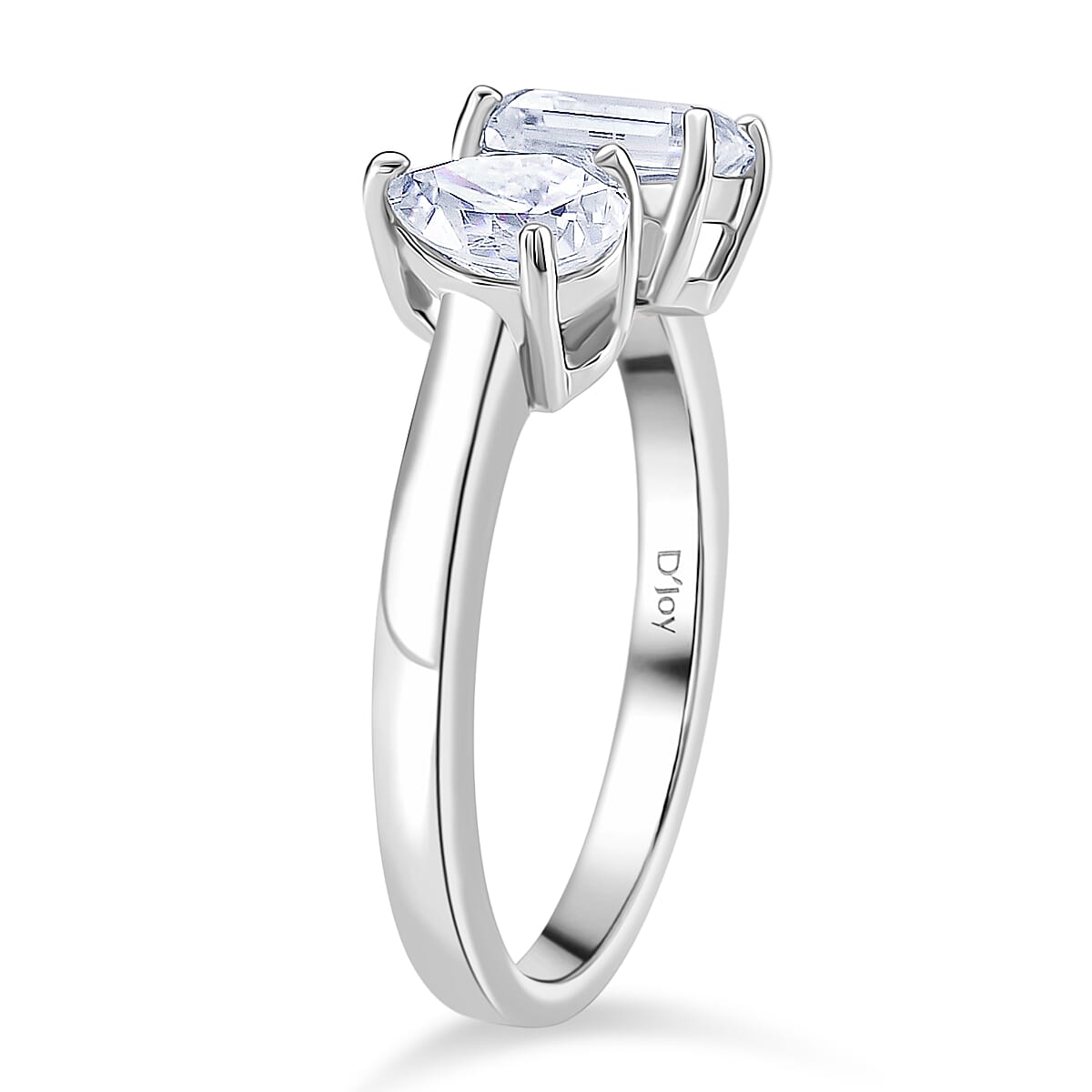 TOI ET MOI - GRA Certified D-VS1 Moissanite Ring in Rhodium Overlay Sterling Silver 1.70 Ct. 8204125 3