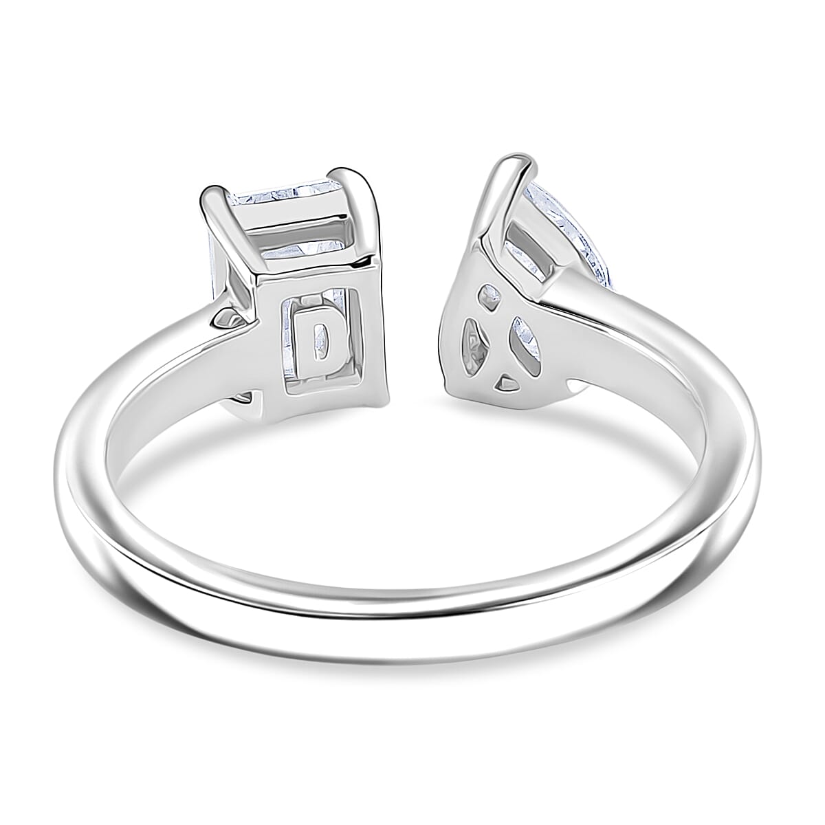 TOI ET MOI - GRA Certified D-VS1 Moissanite Ring in Rhodium Overlay Sterling Silver 1.70 Ct. 8204125 4