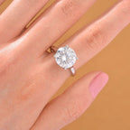 Moissanite Solitaire Ring in Rhodium OverlaySterling Silver  5.000  Ct.