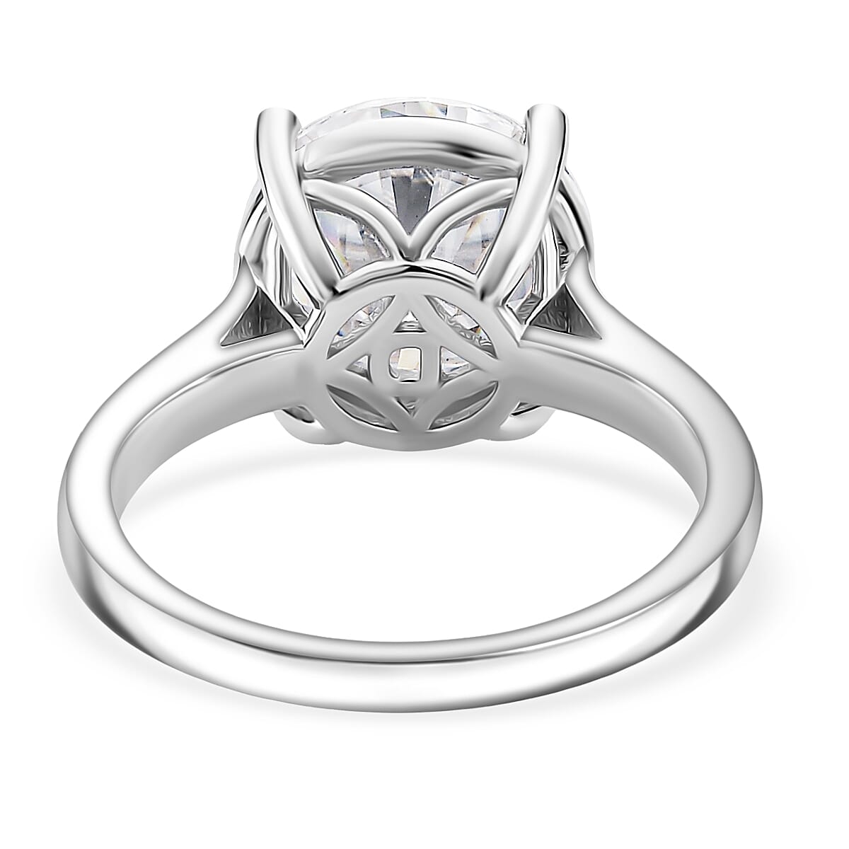 D'Joy 5 Ct. Moissanite Brilliant-Cut Solitaire Ring in Rhodium Overlay Sterling Silver 8234025 3