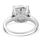 Moissanite Solitaire Ring in Rhodium OverlaySterling Silver  5.000  Ct.