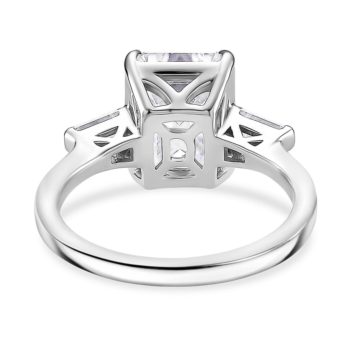 D'joy RADIANTA GRA Certified 5.22 Ct. Moissanite Solitaire Ring in Rhodium Overlay Sterling Silver (VVS1-D) 8204134 4