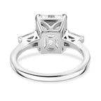 Moissanite - GRA Certified D-VVS1 Moissanite Solitaire Ring in Rhodium Overlay Sterling Silver 5.22 Ct.