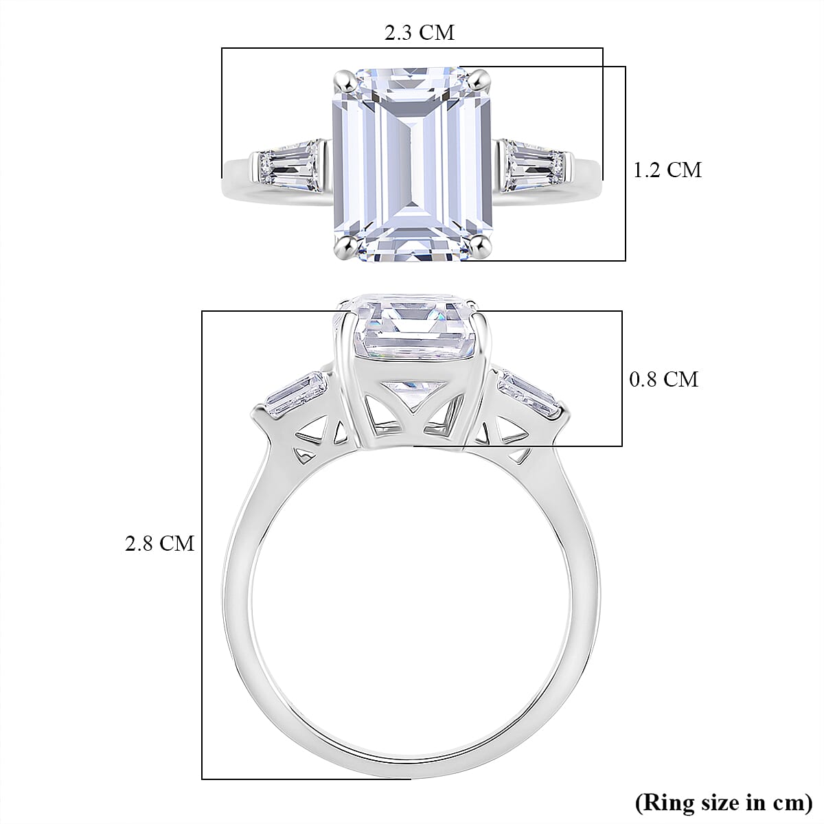 D'joy RADIANTA GRA Certified 5.22 Ct. Moissanite Solitaire Ring in Rhodium Overlay Sterling Silver (VVS1-D) 8204134 5