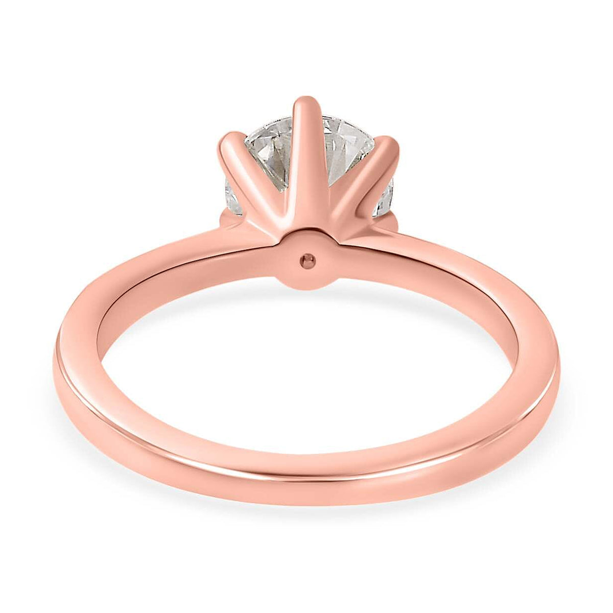 Moissanite Solitaire Ring in 18K Vermeil Rose Gold Over Sterling Silver 1.14 Ct. V32647475 6
