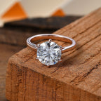 Moissanite  Solitaire Ring in Vermeil RG Sterling Silver 3.00 ct  2.940  Ct.