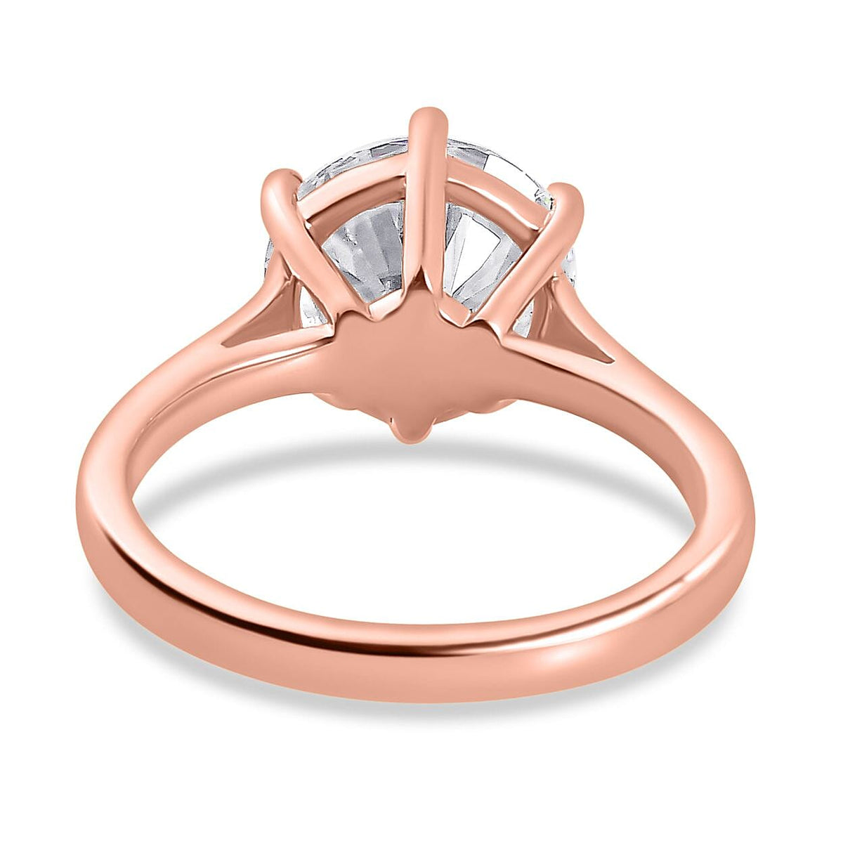 Moissanite Solitaire Ring in 18K Vermeil Rose Gold Plated Sterling Silver 7761612 4