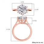 Moissanite  Solitaire Ring in Vermeil RG Sterling Silver 3.00 ct  2.940  Ct.