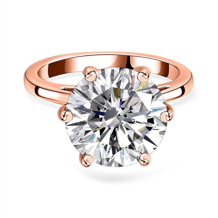 Moissanite Solitaire Ring in 18K Vermeil Rose Gold Plated Sterling Silver 7761713 1