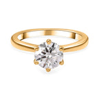 Moissanite  Solitaire Ring in Vermeil YG Sterling Silver 1.10 ct  1.144  Ct.