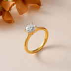 Moissanite  Solitaire Ring in Vermeil YG Sterling Silver 1.10 ct  1.144  Ct.