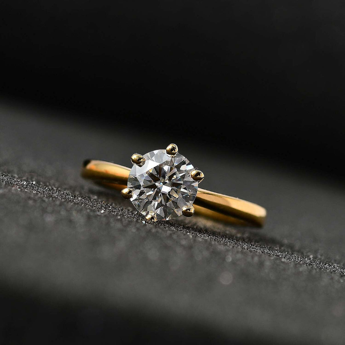 GRA Certified Moissanite Solitaire Ring in 18K Vermeil Yellow Gold Over Sterling Silver 1.14 Ct. (VVS1/D) 7709813 3