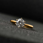 Moissanite  Solitaire Ring in Vermeil YG Sterling Silver 1.10 ct  1.144  Ct.