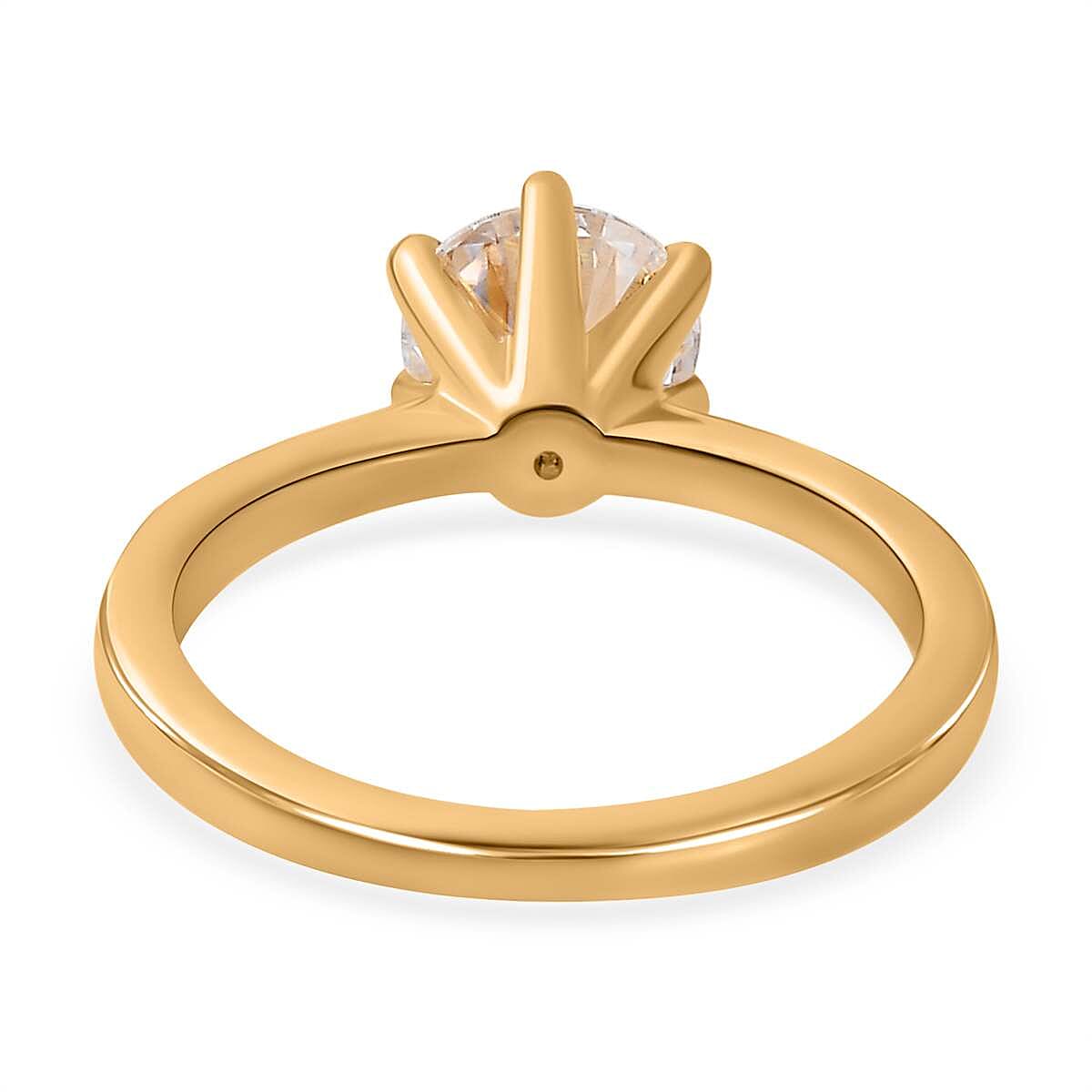 GRA Certified Moissanite Solitaire Ring in 18K Vermeil Yellow Gold Over Sterling Silver 1.14 Ct. (VVS1/D) 7709813 6