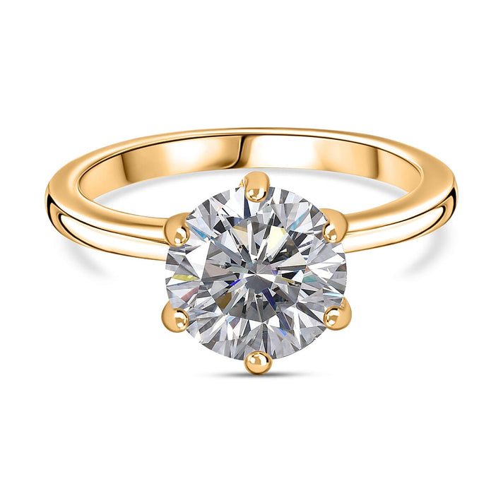 Radianta GRA Certified 2 Ct. Moissanite Solitaire Ring in 18K Vermeil Yellow Gold Over Sterling Silver 7709870 1