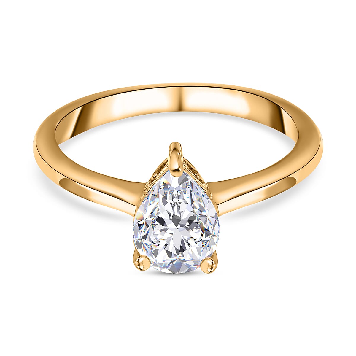 Moissanite  Solitaire Ring in Vermeil YG Sterling Silver 2.30 ct  2.040  Ct. 7662950 0