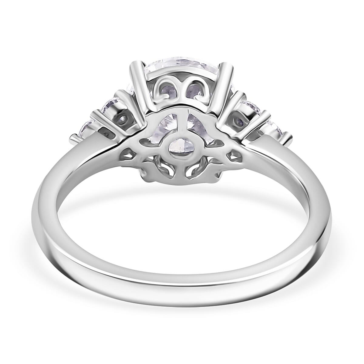 Moissanite Solitaire Ring in Rhodium Overlay Sterling Silver 1.96 Ct. 7855852 4