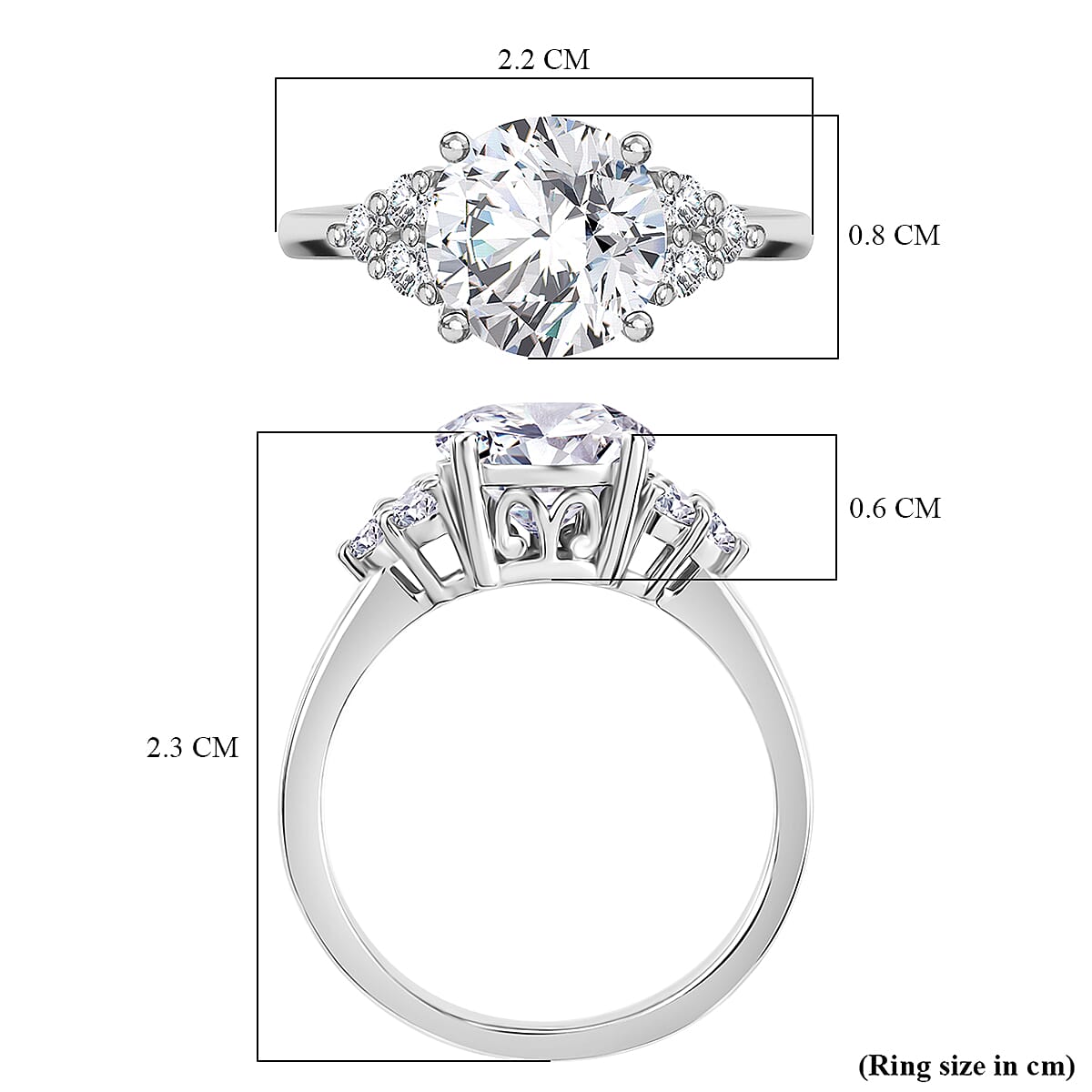 Moissanite Solitaire Ring in Rhodium Overlay Sterling Silver 1.96 Ct. 7855852 5