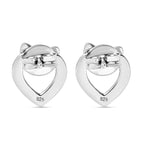 Moissanite Solitaire Stud Earring with Push Back in Rhodium Overlay Sterling Silver