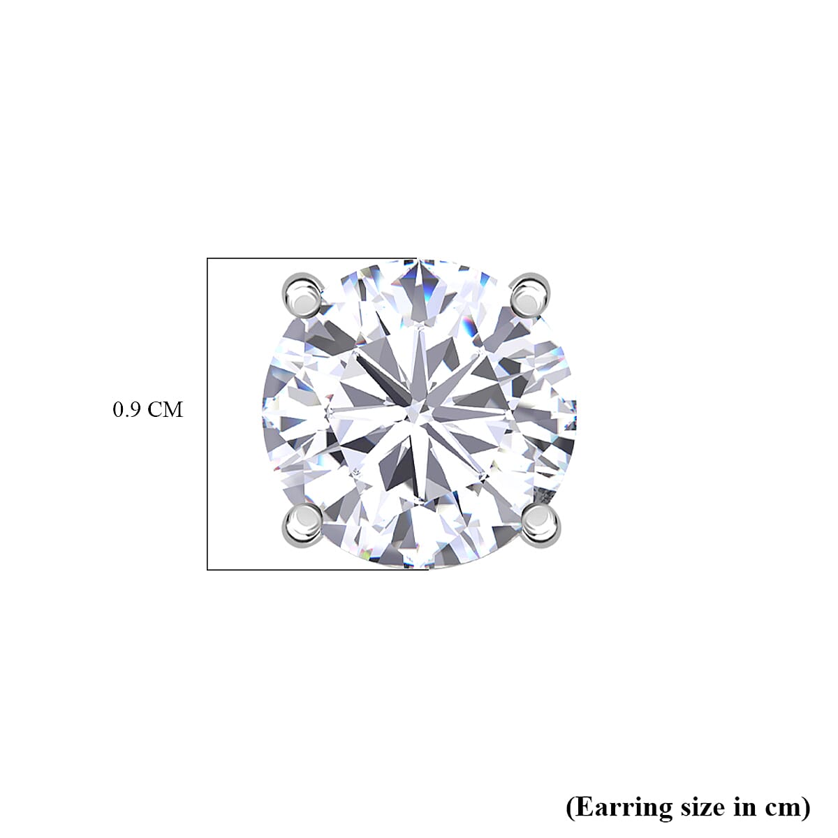 Moissanite Solitaire Stud Earrings in Rhodium Overlay Sterling Silver 8066986 5