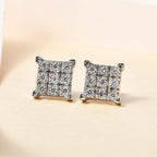 Royal Bali Collection - D'Joy Moissanite Sterling Silver Cluster Push Back Earrings