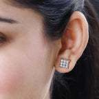 Royal Bali Collection - D'Joy Moissanite Sterling Silver Cluster Push Back Earrings