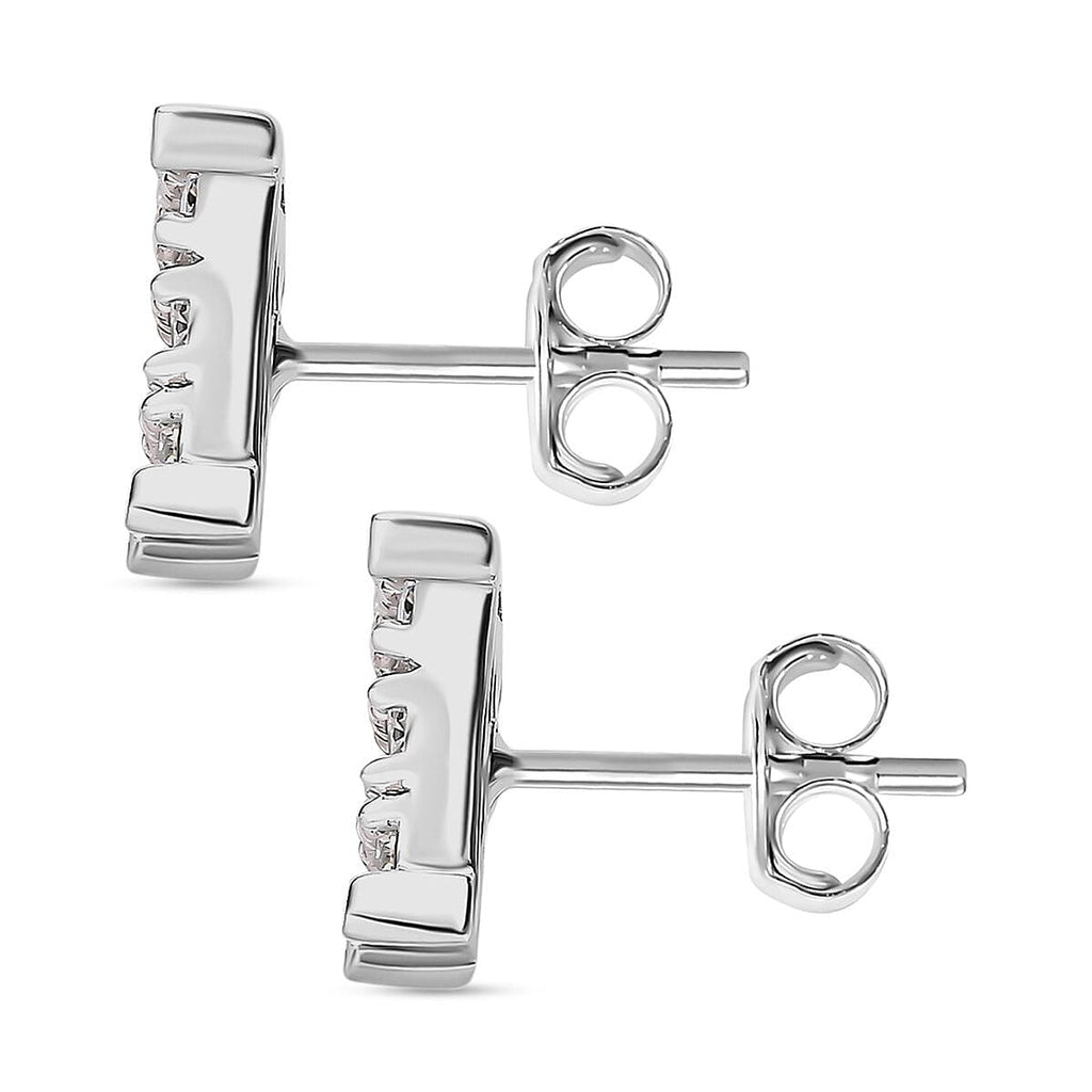Royal Bali Collection - D'Joy Moissanite Sterling Silver Cluster Push Back Earrings