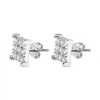 Royal Bali Collection - D'Joy Moissanite Sterling Silver Cluster Push Back Earrings
