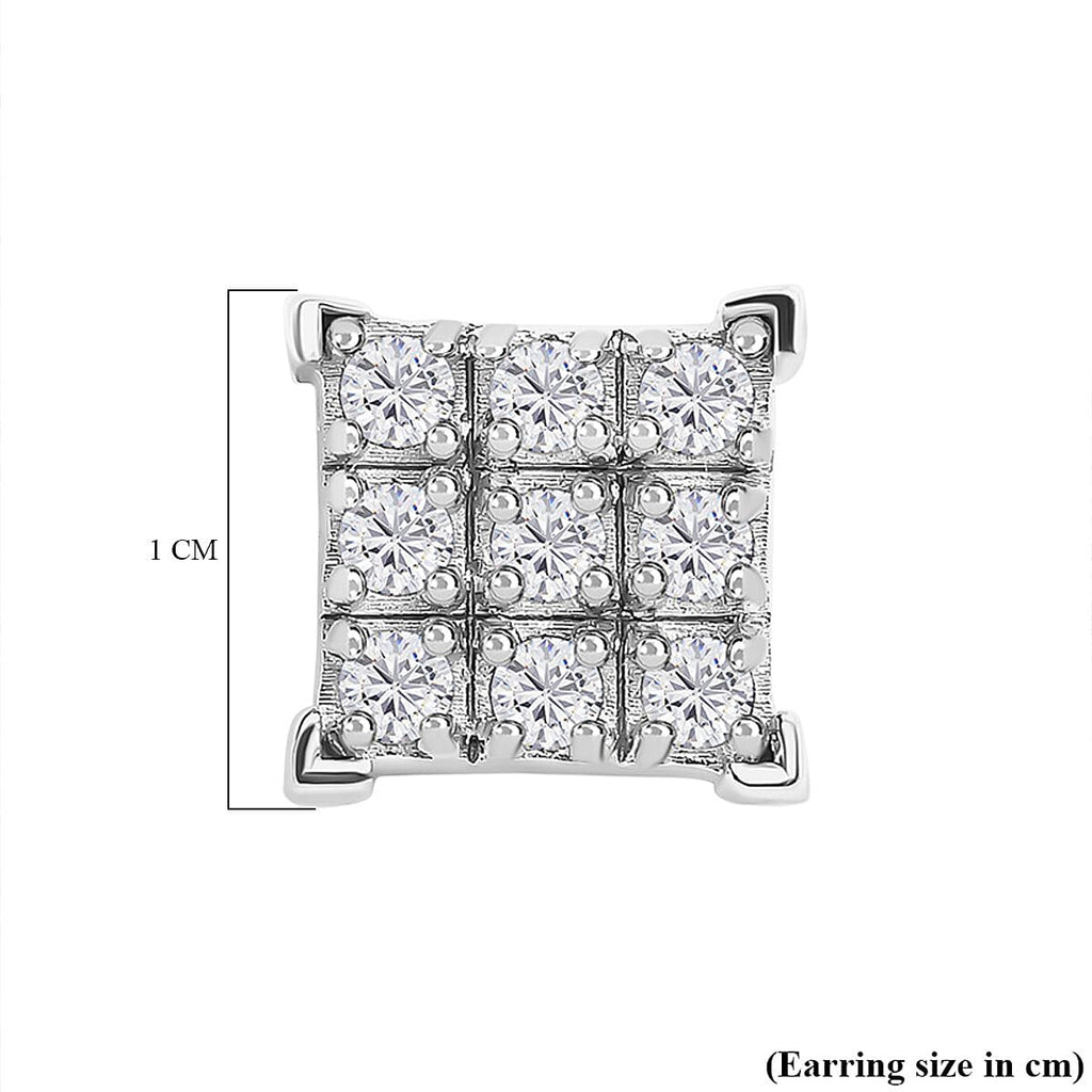 Royal Bali Collection - D'Joy Moissanite Sterling Silver Cluster Push Back Earrings