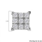 Royal Bali Collection - D'Joy Moissanite Sterling Silver Cluster Push Back Earrings