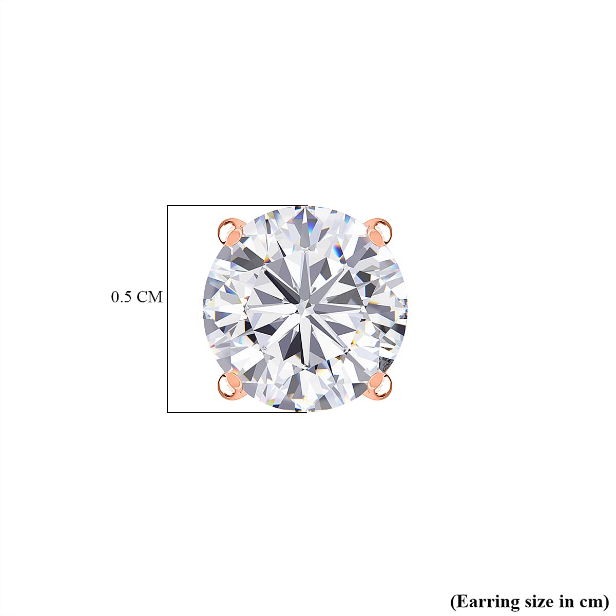 Moissanite Solitaire Stud Push Post Earring in Rose Gold Plated Sterling Silver 0.88 Ct. 8321381 5