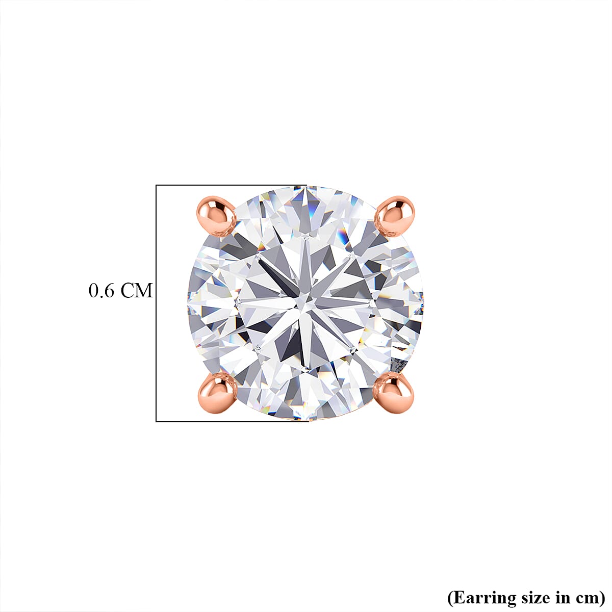 Royal Bali Collection - Moissanite Solitaire Stud Earring with Push Post in 18K Vermeil Rose Gold Plated Sterling Silver 1.51 Ct. V32530720 5