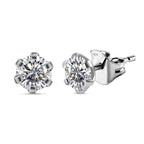 Moissanite Solitaire Stud Push Post Earring Sterling Silver 1.72 Ct.
