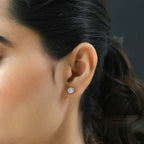Moissanite Solitaire Stud Push Post Earring Sterling Silver 1.72 Ct.
