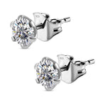 Moissanite Solitaire Stud Push Post Earring Sterling Silver 1.72 Ct.