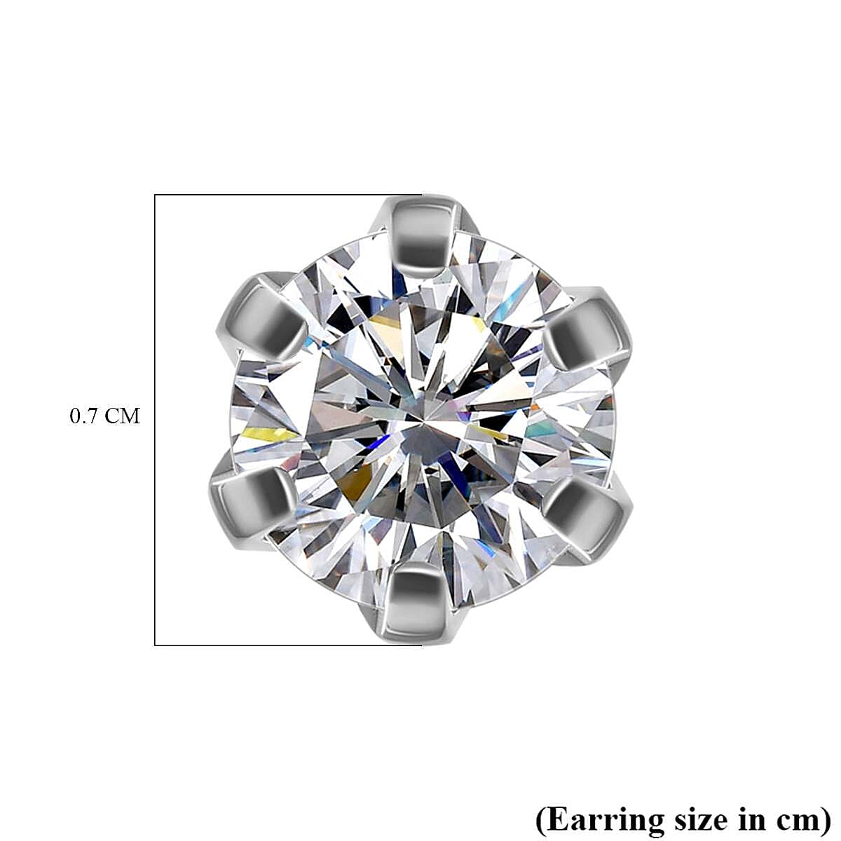 Moissanite Solitaire Stud Earrings in Sterling Silver 1.59 ct. 7211250 5