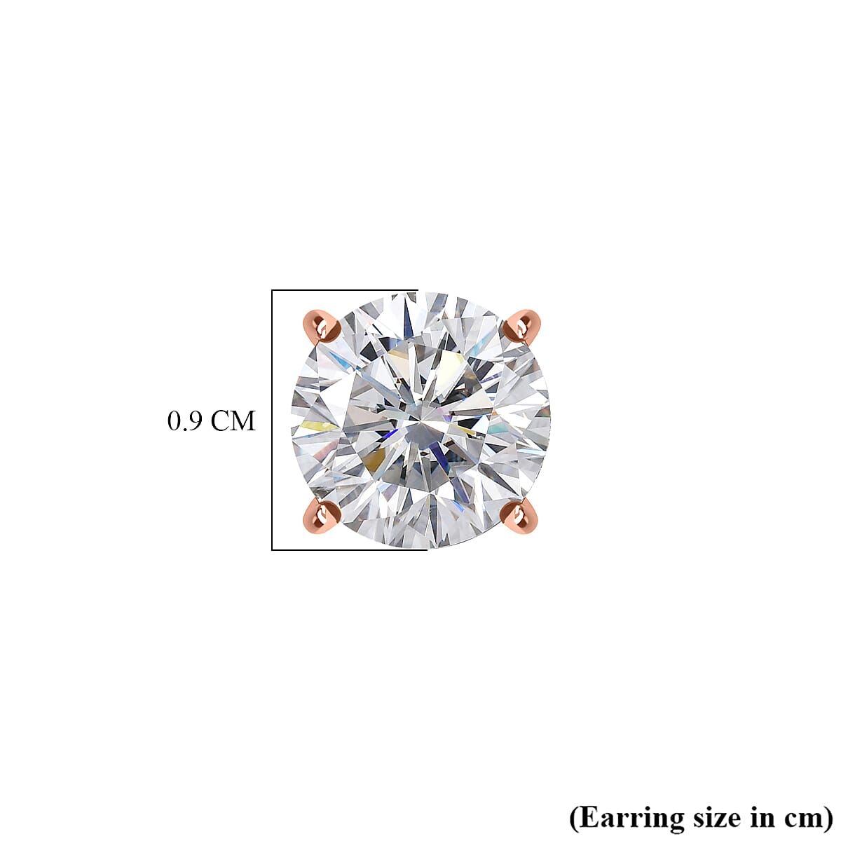 D'Joy Moissanite Solitaire Stud Earring with Pust Back in Rose Gold Plated Sterling Silver 3.70 Ct. V32623591 5