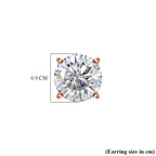 Royal Bali Collection - D'Joy Moissanite Solitaire Stud Earring with Pust Back in Rose Gold Plated Sterling Silver 3.70 Ct.